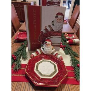 Fitz and Floyd Telluride Collection Santa Server NIB Tray